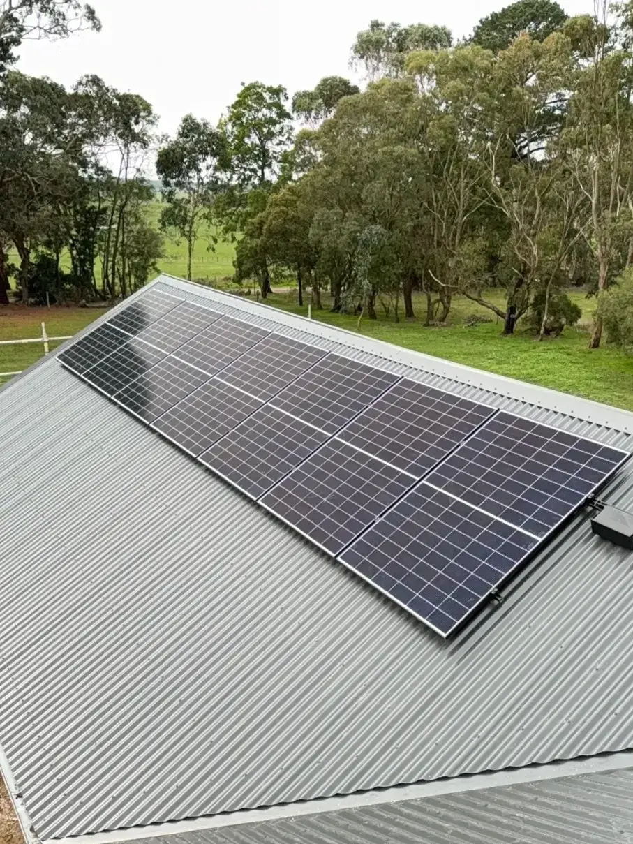Trina solar panels installed by Velocity Solar on a rural home, Deans Marsh Trina solar panels installed by Velocity Solar on a rural home, Deans Marsh
