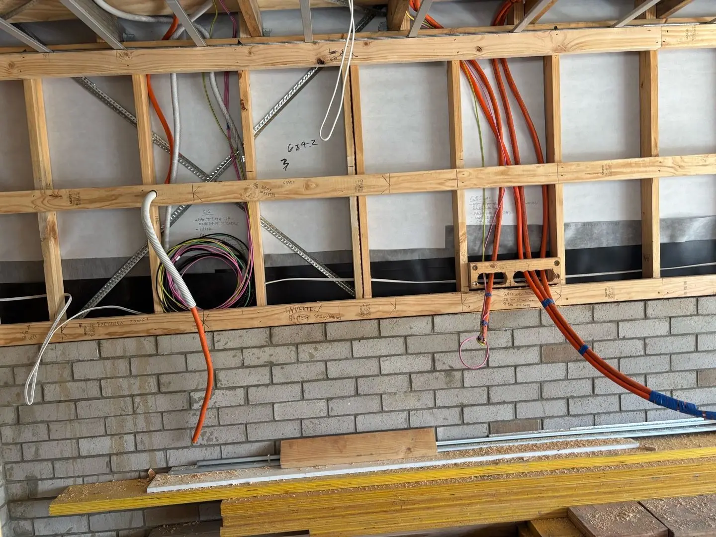 Solar and battery cabling pre-wired, in a new build, Highton Solar and battery cabling pre-wired by Velocity Solar in a new build, Highton