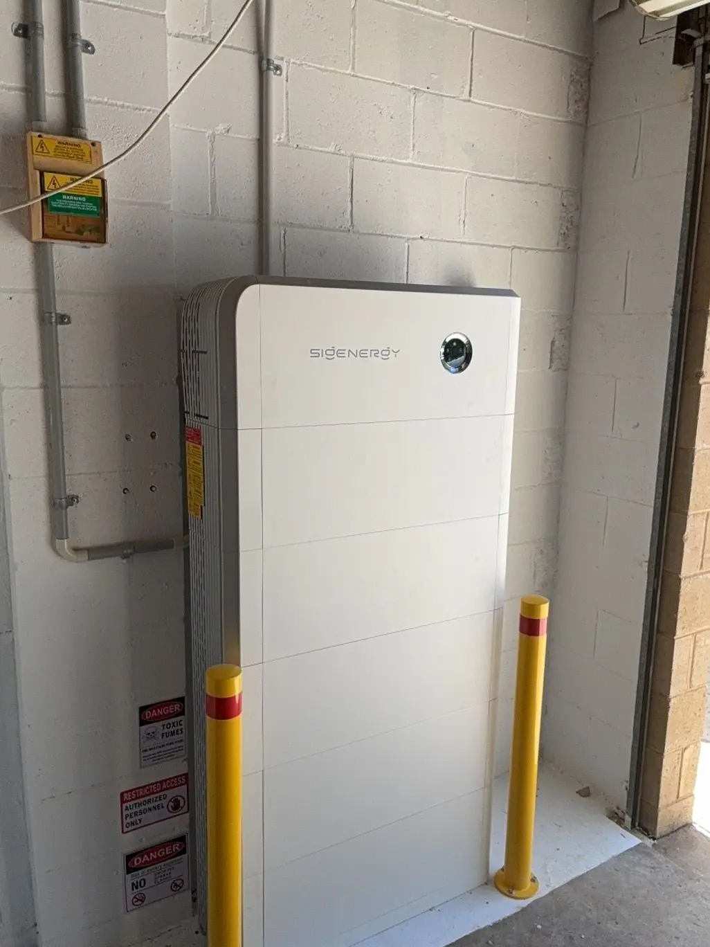 SigenStor battery installed in a shed by Velocity Solar, Ocean Grove